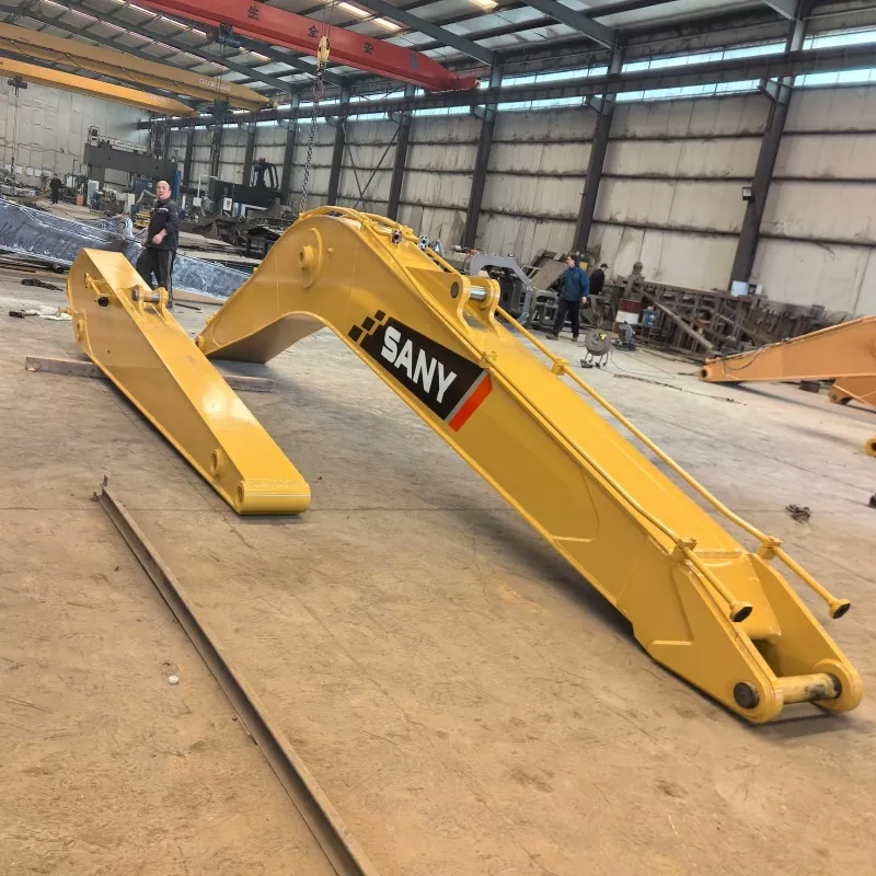 Grävmaskin förlängd armfäste
